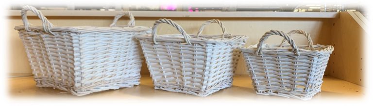 White Nesting Baskets 5"